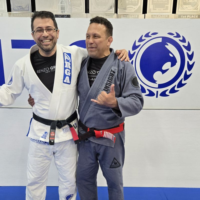 Professor Sean with Master Renzo Gracie on the mats